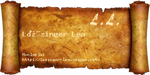 Lézinger Lea névjegykártya